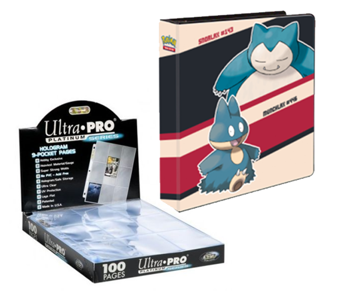 Classeur 3 anneaux Ultra Pro illustré Pokémon : Goinfrex & Ronflex + 100  pages